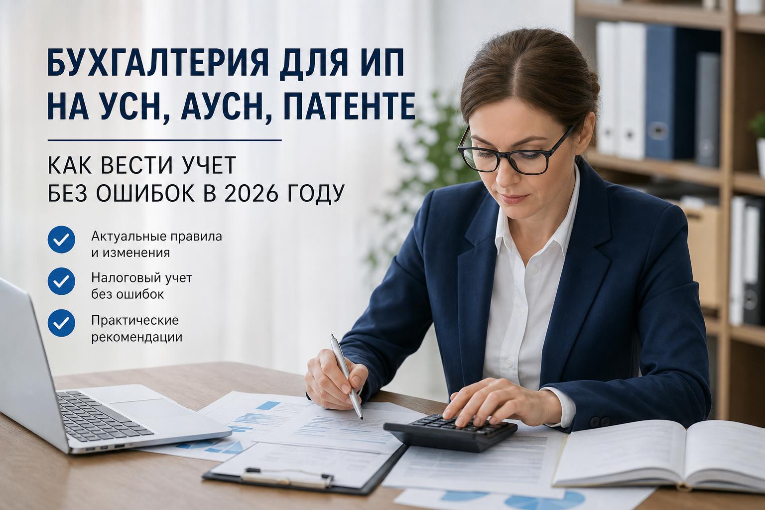Бухгалтерия для ИП на УСН, АУСН, патенте: как вести учет без ошибок в 2026 году